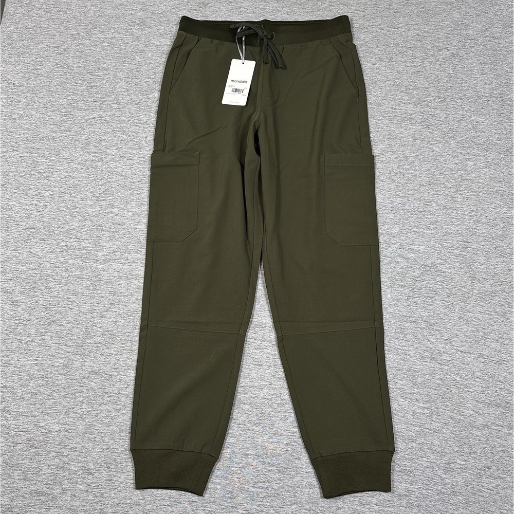 Mandala Scrub Jogger Pants Mens Small Olive Green Performance Stretch Nurse NEW